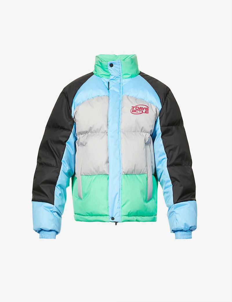 Wilt branded-patch shell puffer jacket