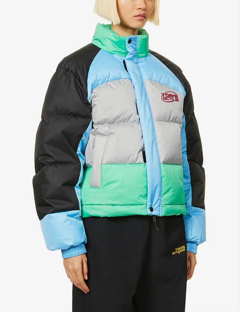 Wilt branded-patch shell puffer jacket