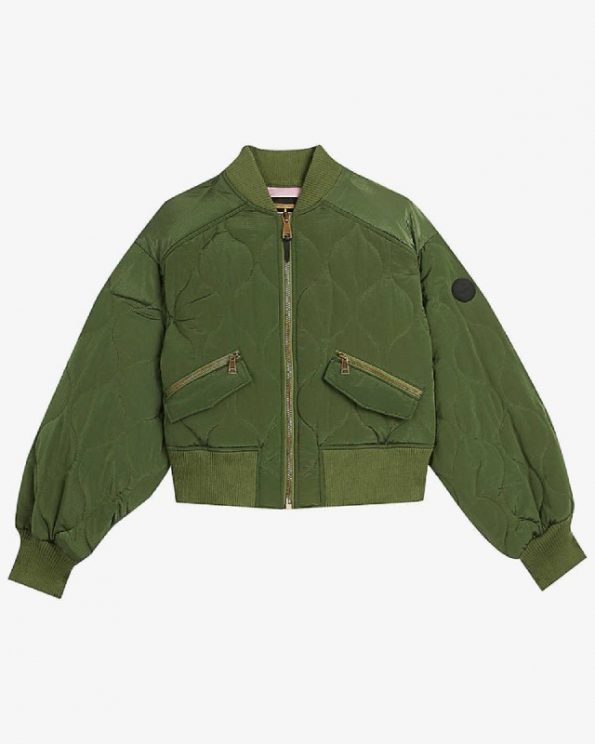 Aelexis Onion Quilted Bomber Jacket