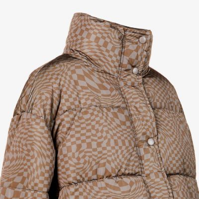 Checkerboard Oversized Shell Jacket