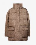 Checkerboard Oversized Shell Puffer Jacket