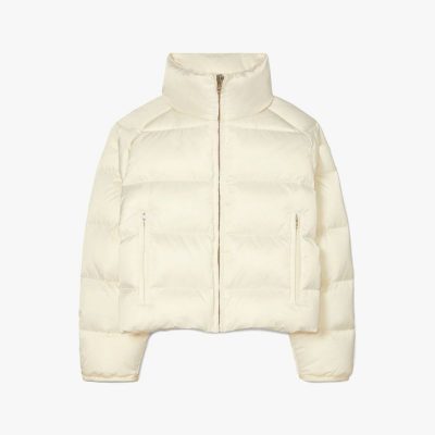 Cropped Cream Puffer Jacket
