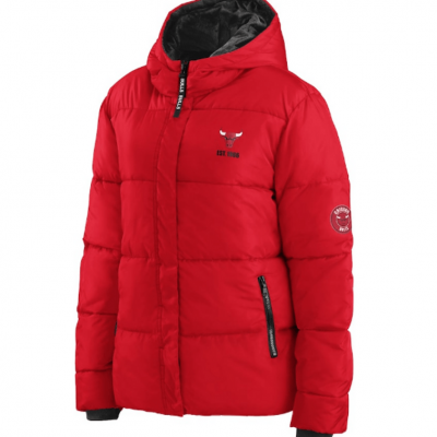 Erin Andrews Red Chicago Bulls Puffer Jacket