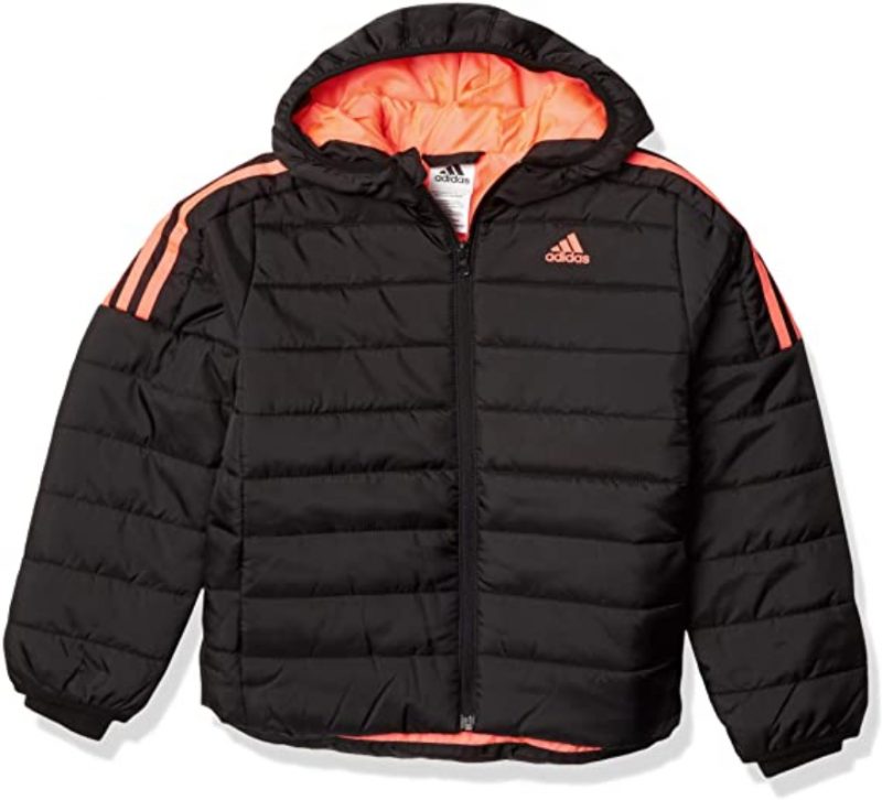 Girls Hooded Puffer Black Jacket