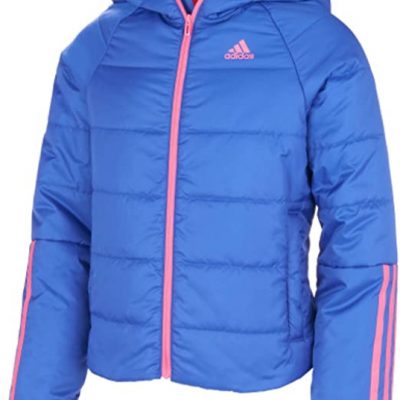 Girls Hooded Puffer Dark Blue Jacket
