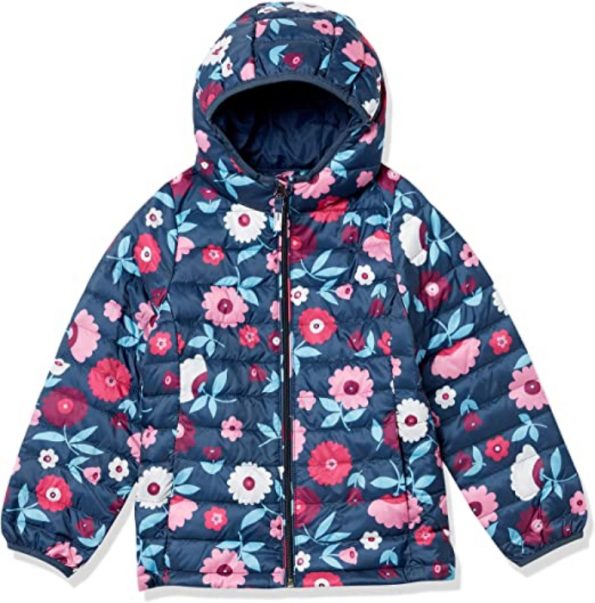 Girls Lightweight Blue Puffer Jacket