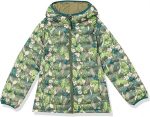 Girls Lightweight Green Puffer Hooded Jacket