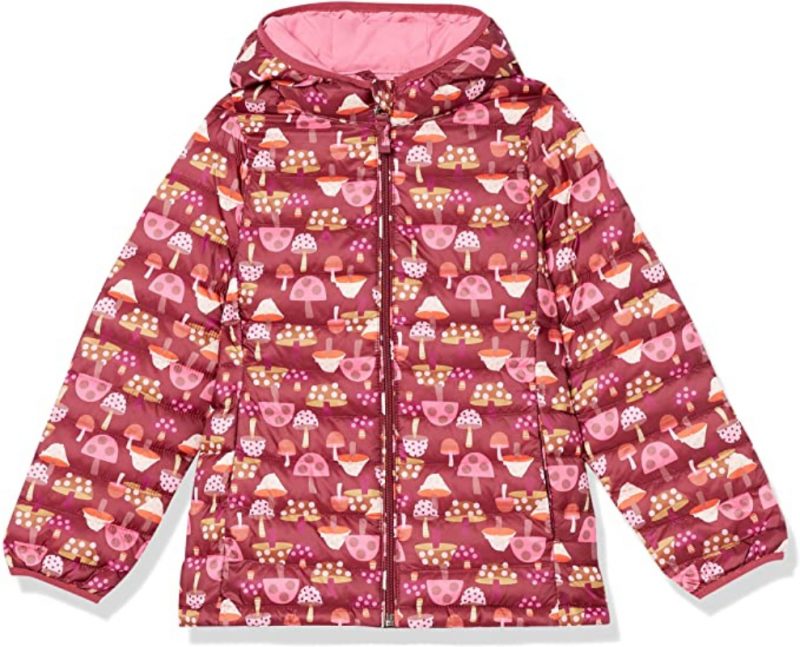 Girls Lightweight Red Puffer Jacket