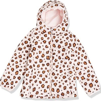 Girls Lightweight Yellow Puffer Hooded White Jacket