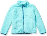 Girls Sherpa Fleece Aqua Blue Jacket