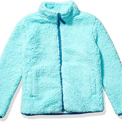 Girls Sherpa Fleece Aqua Blue Jacket