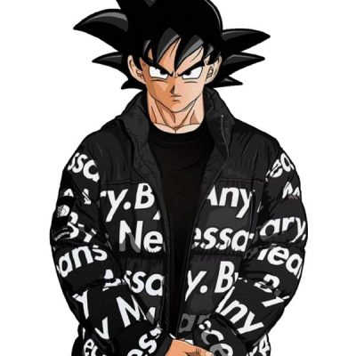 Goku Drip Black Puffer Jacket