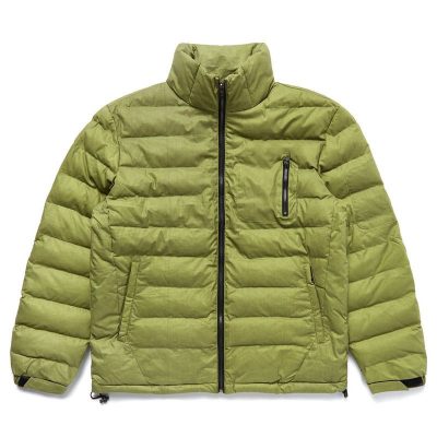 H+ Plus Thermo Reactive Olive Puffer Jacket in Satin