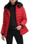 Hooded Puffer With Fur Trim Coat