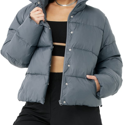 Kendall Jenner Grey Puffer Jacket