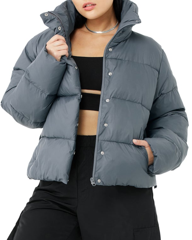 Kendall Jenner Grey Puffer Jacket - The Puffer jackets