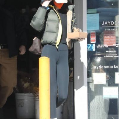 Kendall Jenner Olive Puffer Jacket