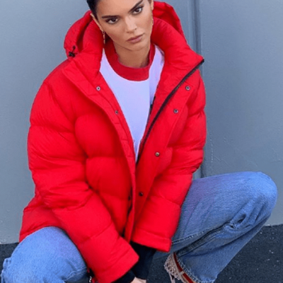 Kendall Jenner Puffer Red Jacket