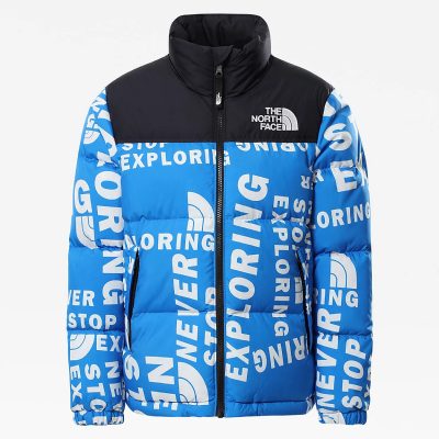 Kids 1996 Printed Retro Nuptse Blue Jacket