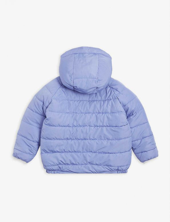 Kids Animal-patch Purple Hooded Jacket