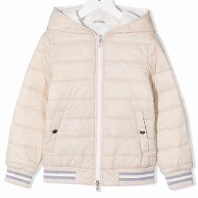 Kids Beige Padded Elasticated Jacket