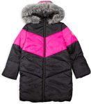 Kids Calvin Klein Long Puffer Chevron Black Coat