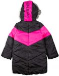 Kids Calvin Klein Long Puffer Chevron Black Coat