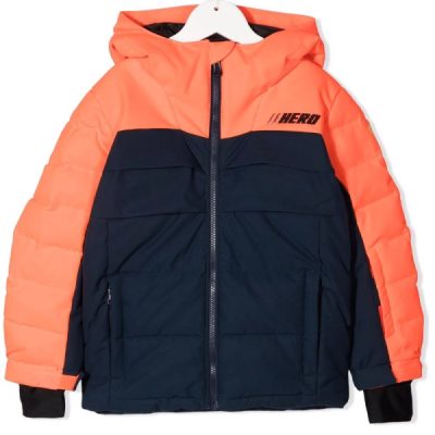 Kids Colorblock Hooded Ski Jacket