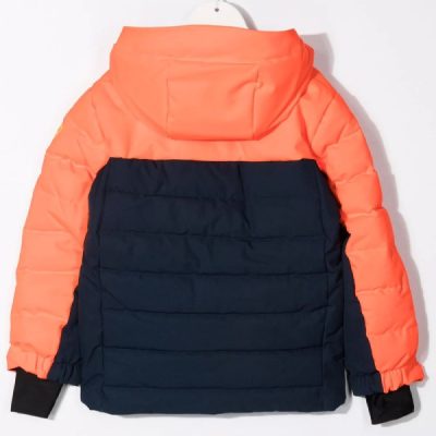 Kids Colorblock Hooded Ski Puffer Jacket