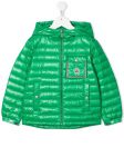 Kids Green Puffer Hooded Jacket