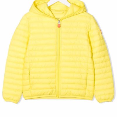Kids Hooded Padded Yellow Jacket