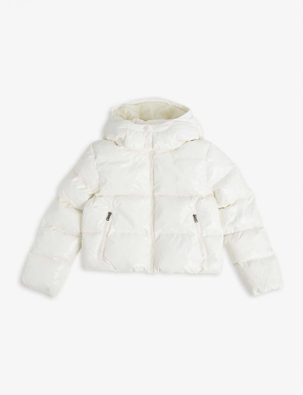 Kids Logo-Embroidered Shell Puffer Jacket