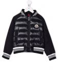 Kids Logo Patch Padded Black Jacket