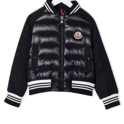 Kids Logo Patch Padded Black Jacket