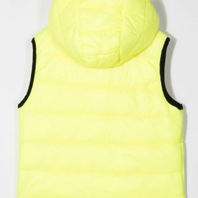 Kids Logo Print Padded Yellow Nylon Vest