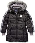 Kids Long Puffer Aerial Black Silverware Coat