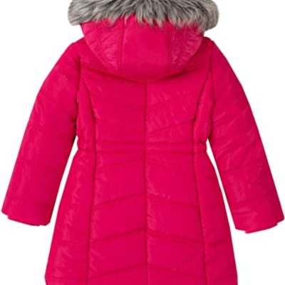 Kids Long Puffer Aerial Cabaret Red Coat