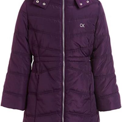 Kids Long Puffer Aerial Purple Coat