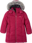 Kids Long Puffer Aerial Red Berry Coat