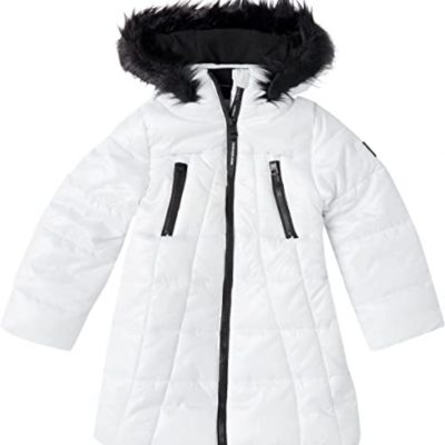 Kids Long Puffer White Coat