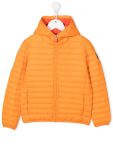 Kids Orange Hooded Padded Jacket