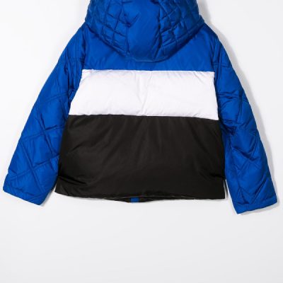 Kids Padded Color Blocked Blue Jacket