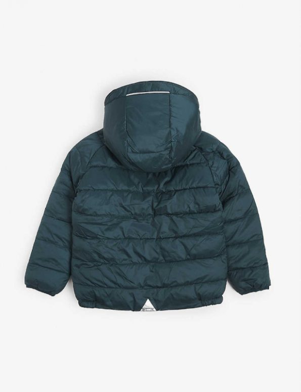 Kids Quilted Shell Hooded Navy Blue Jacket