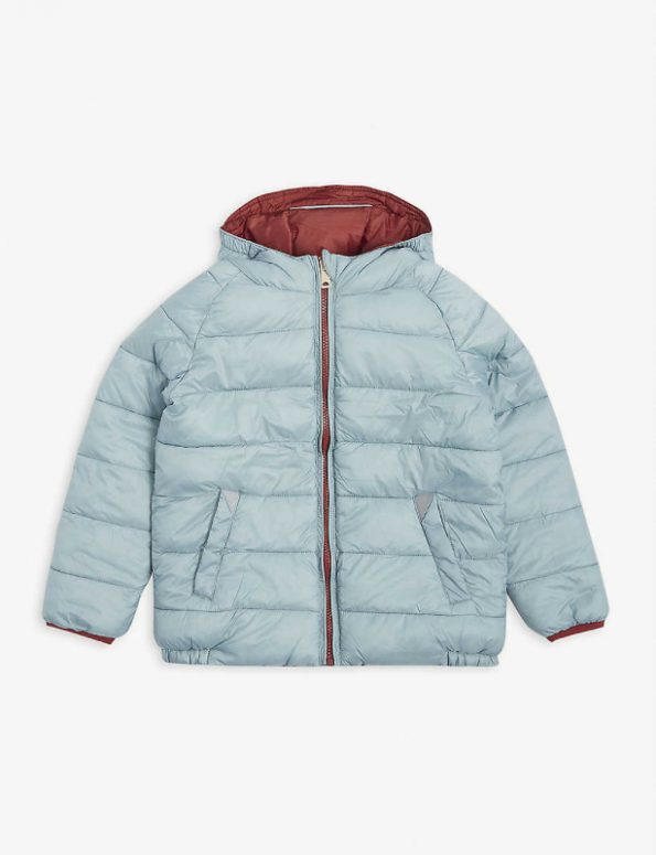 Kids Quilted Shell Puffer Light Blue Jacket