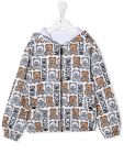 Kids Teddy Bear Motif Hooded Jacket