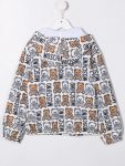 Kids Teddy Bear Motif Hooded Jacket