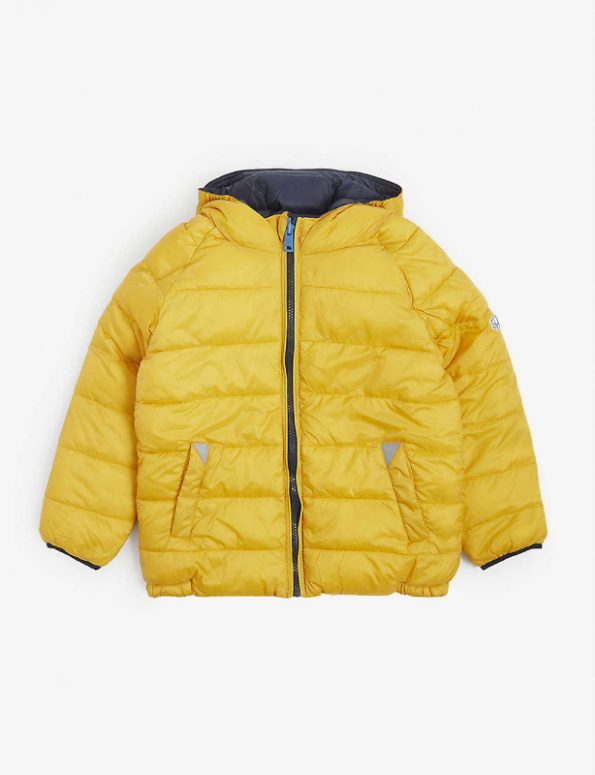 Kids Yellow Quilted Shell Puffer Jacket
