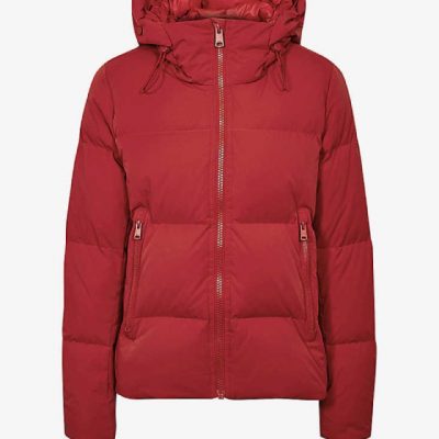 Maroon Thea Padded Woven Puffer Jacket