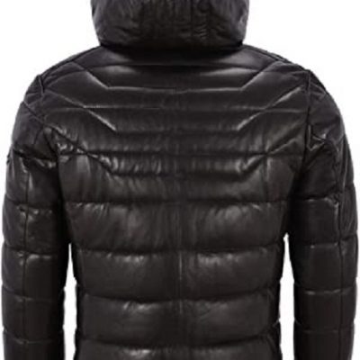 Mens Real Puffer Hooded Jacket Quilted Design