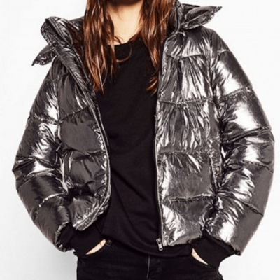 Metallic Copper Puffer Jacket